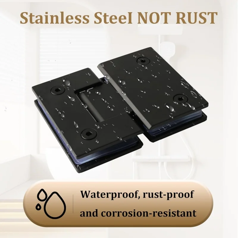 90 ° /180 ° مفصلات زجاجية من الفولاذ المقاوم للصدأ، دعامة زجاجية شديدة التحمل، مشبك دعم باب دش الحمام للجدار/الزجاج إلى الزجاج #3