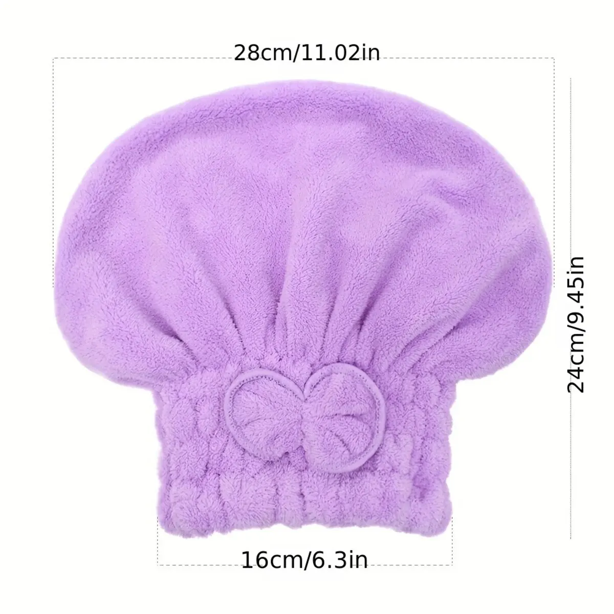 1Pc Microfiber Hair Drying Towels Head Wrap with Bow-Knot Shower Cap Hair Turban HairWrap Bath Cap for Curly Long Wet Hair Gift