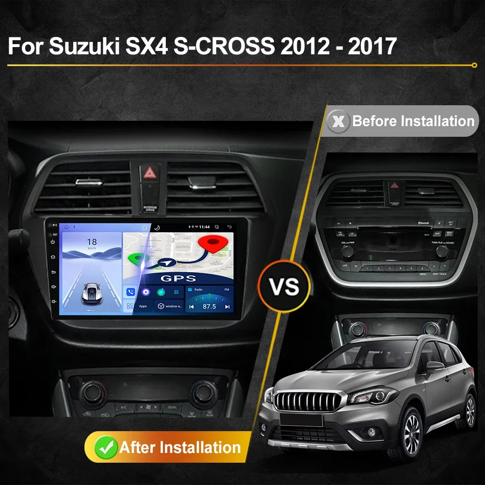 For Suzuki SX4 S Cross 2012-2016 Car Radio Android Automotive Multimedia Player Navigation GPS Carplay Touch Screen Auto Stereo