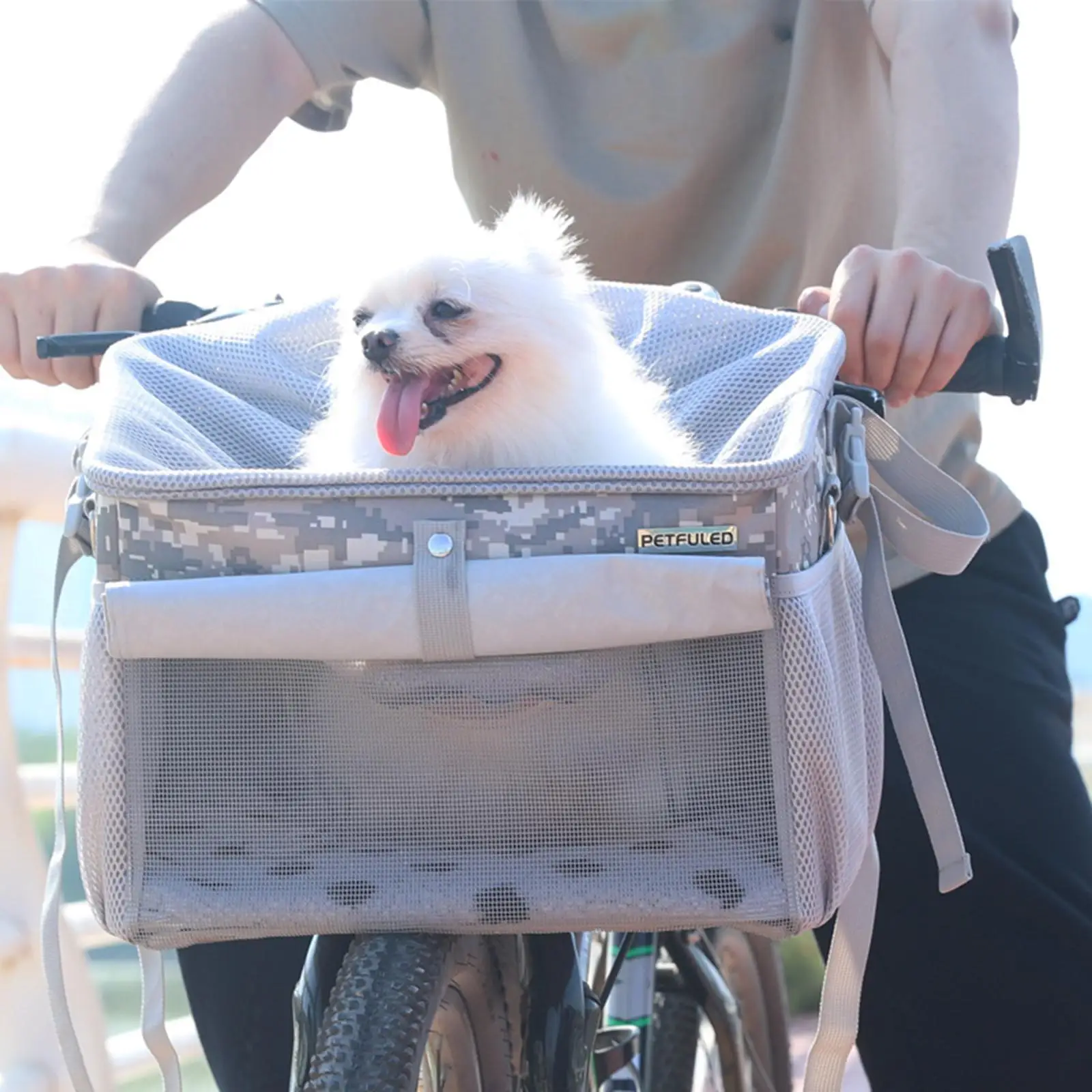 

Dog Bike Basket Bicycle Small Puppy Dog Carry Pouch 2in1 Outdoor Breathable Pet Carrier Bags for Small Medium Puppy Dog Cat