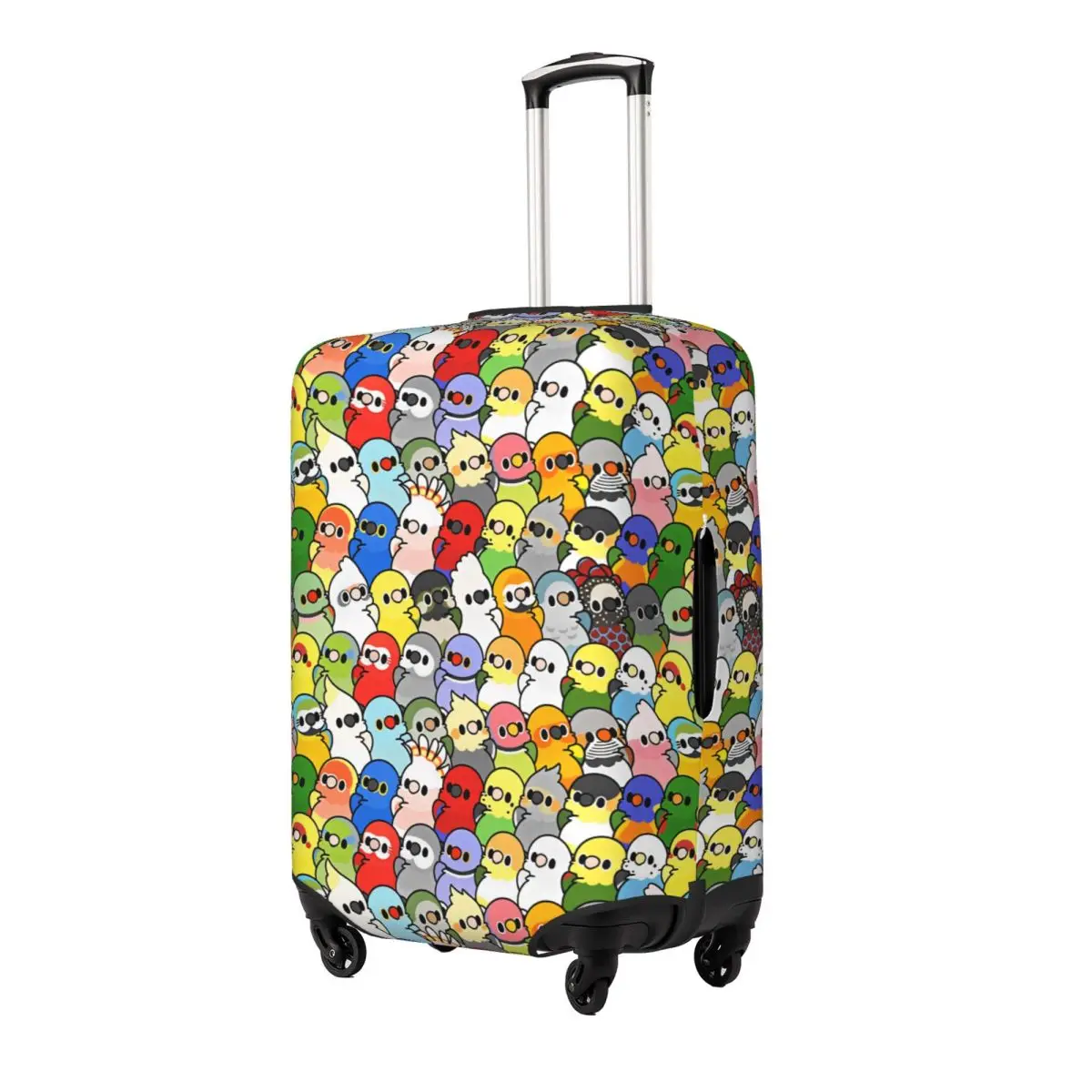 Mixed Cartoon Parrot Dense Crowd Suitcase Cover Holiday Useful Luggage Case Business Protection