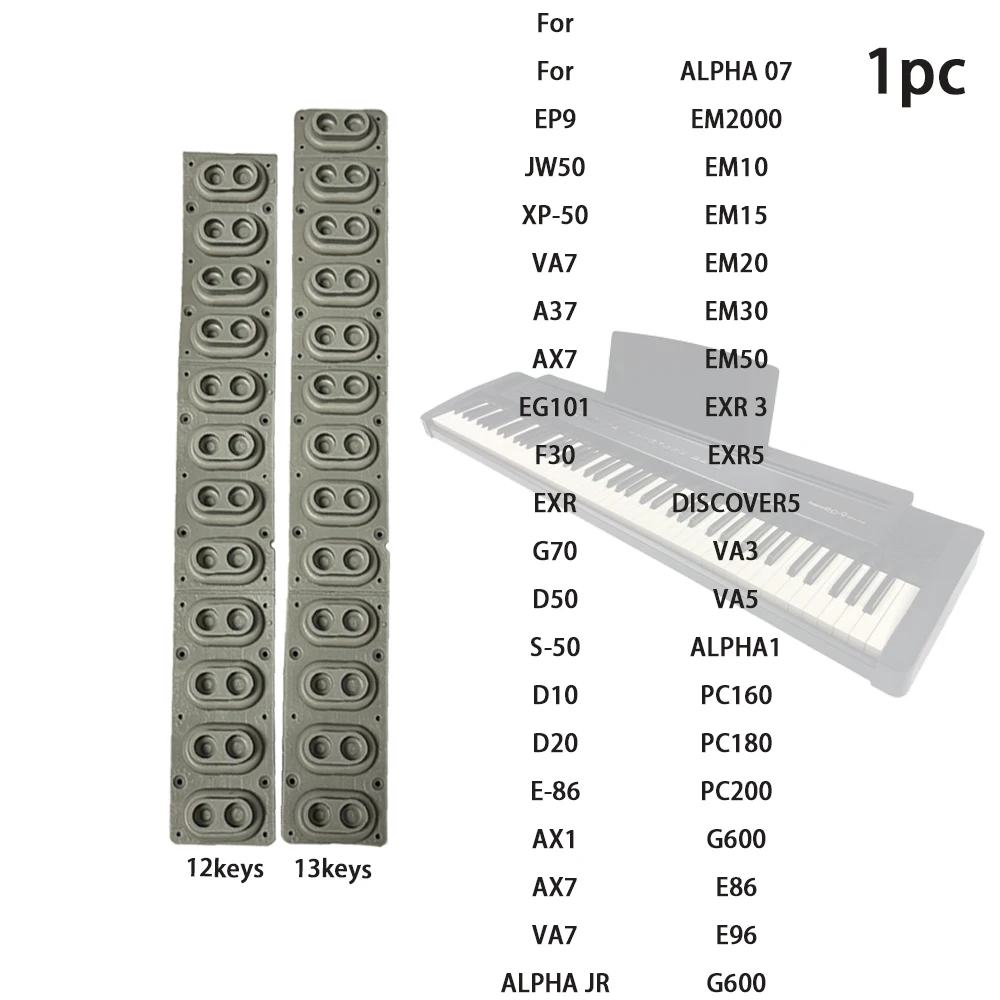 Tira de goma conductora para Roland EP9 JW50 XP-50 VA7 A37 AX7 EG101 F30 EXR G70 D50 S-50 D10 D20 E-86 AX1 ALPHA JR 07 contactos