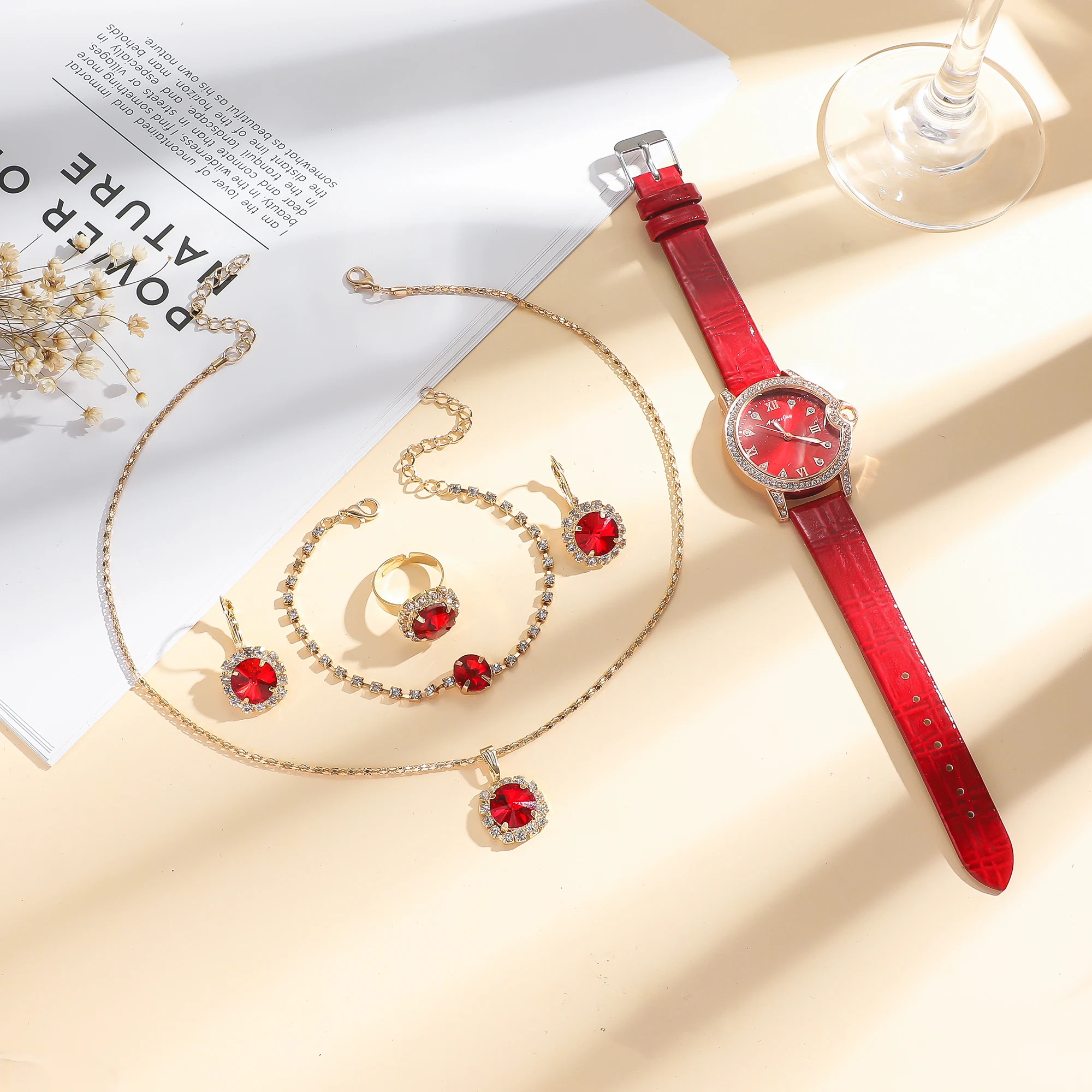 6 قطع/مجموعة قلادة مطرزة بحزام سطحي لامع على الموضة للنساء، مثالية لتقديم الهدايا الاحتفالية، بدون هدية #2