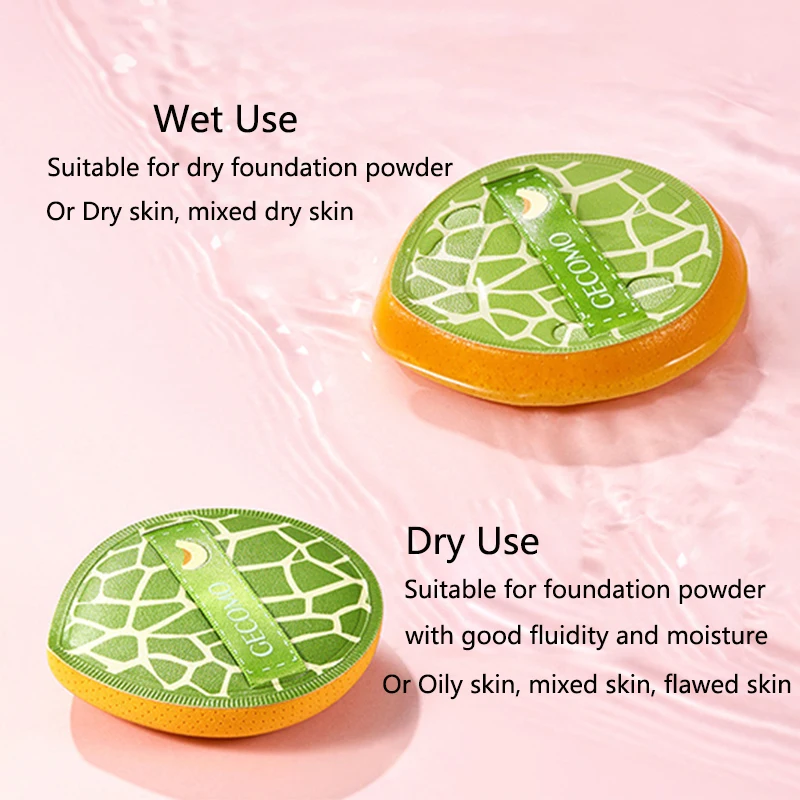 PU Lederen Oppervlak Cosmetische Bladerdeeg Nat Droog Gebruik Voor Vloeibare Foundation Poeder Vrouwen Make Up Gereedschap Briolette Dikker Zacht Poederdons