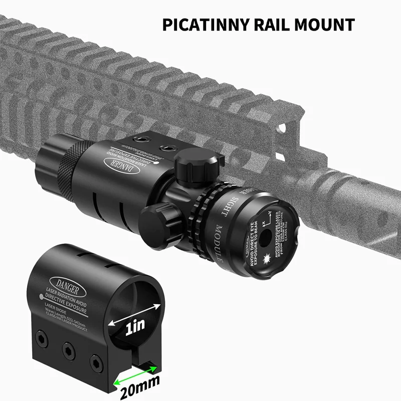 Uchwyt lufy laserowej 25.4mm 1 cal z podstawą szyny 20mm do celownik laserowy latarka myśliwska