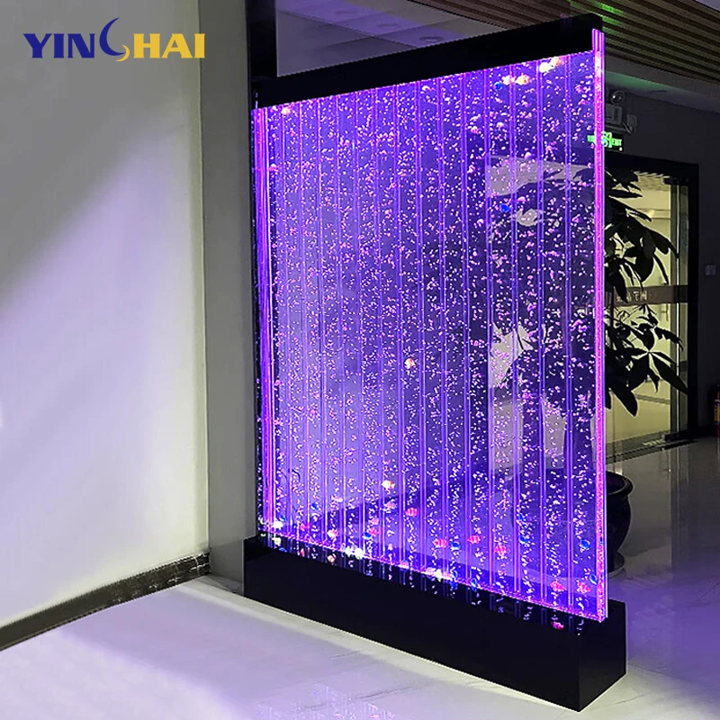 Personalizzazione. Parete a bolle d'acqua in acrilico con luci a LED stampate Schermo con pannello in argento e divisorio per ambienti Decorazione da parete mobile