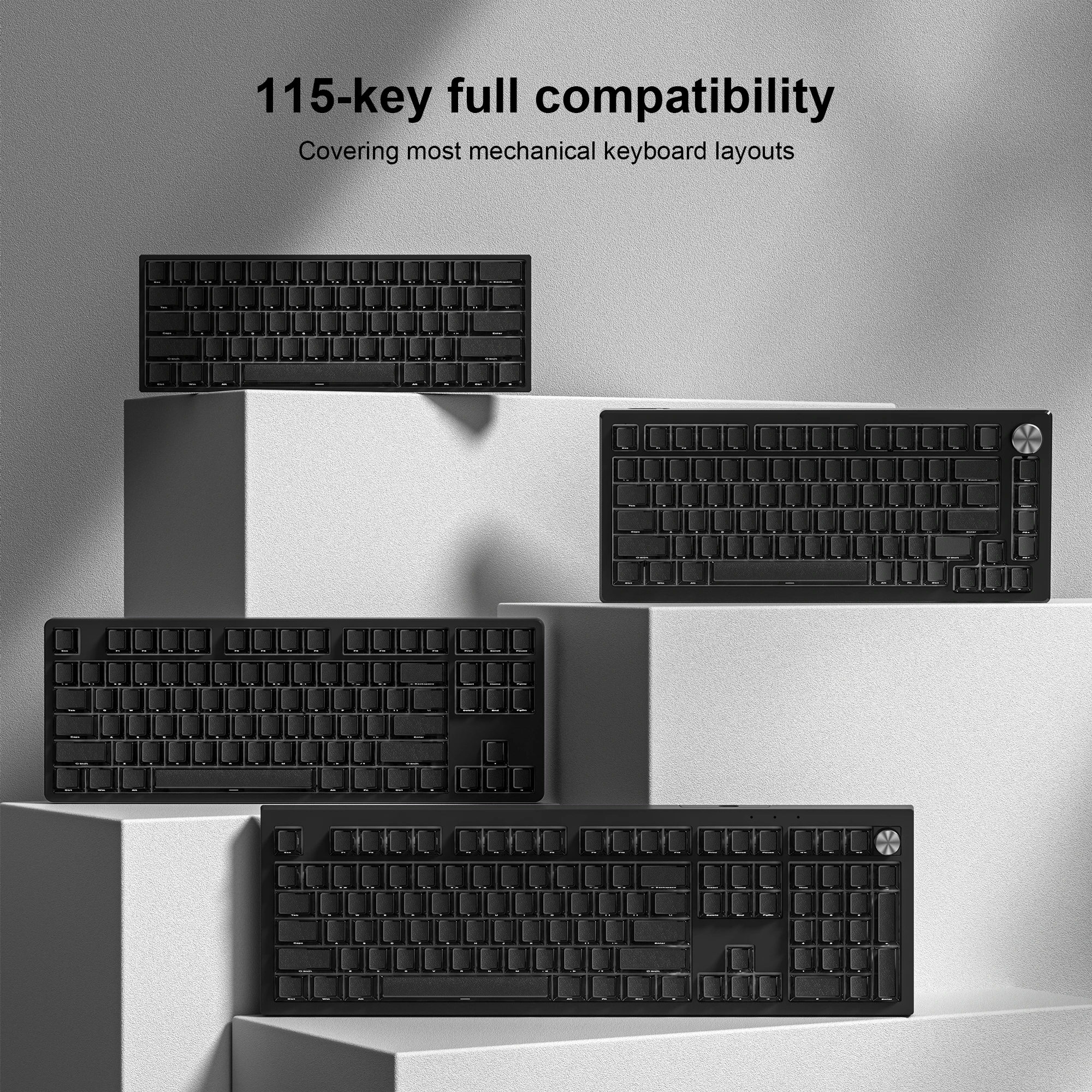 124 مفتاحًا من الجلد الصناعي الأسود بطباعة جانبية PBT Keycap ملف تعريف الكرز بإضاءة خلفية مزدوجة أغطية مفاتيح للوحة مفاتيح الألعاب الميكانيكية