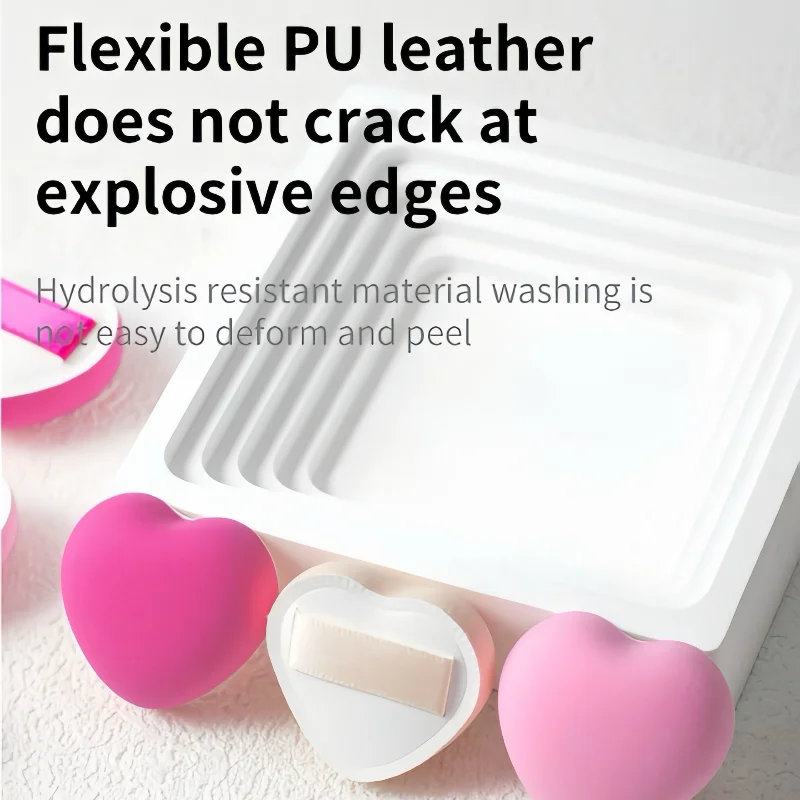 Cute Mini Heart Shape Powder Puff Wet Dry Dual Use Soft Cosmetic Sponge for Foundation Face Makeup Tool