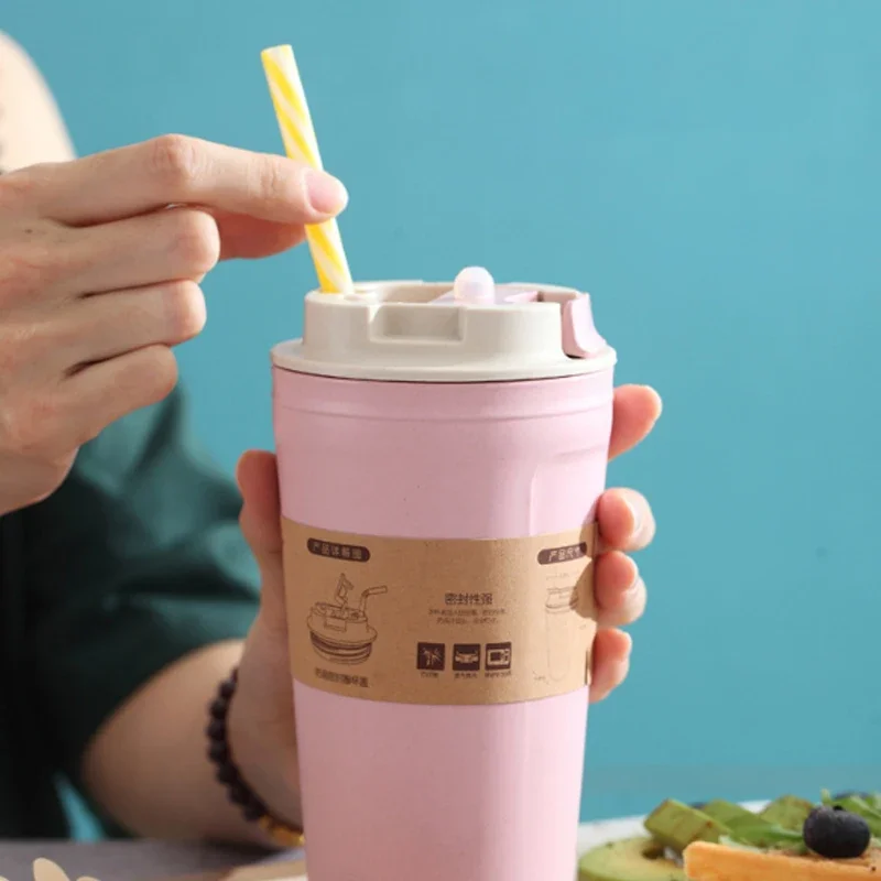 420ml Portable Practical Reusable Bamboo Fiber Coffee Cups Eco Friendly Non-slip Solid Travel Car Mugs Useful Outdoor image 6