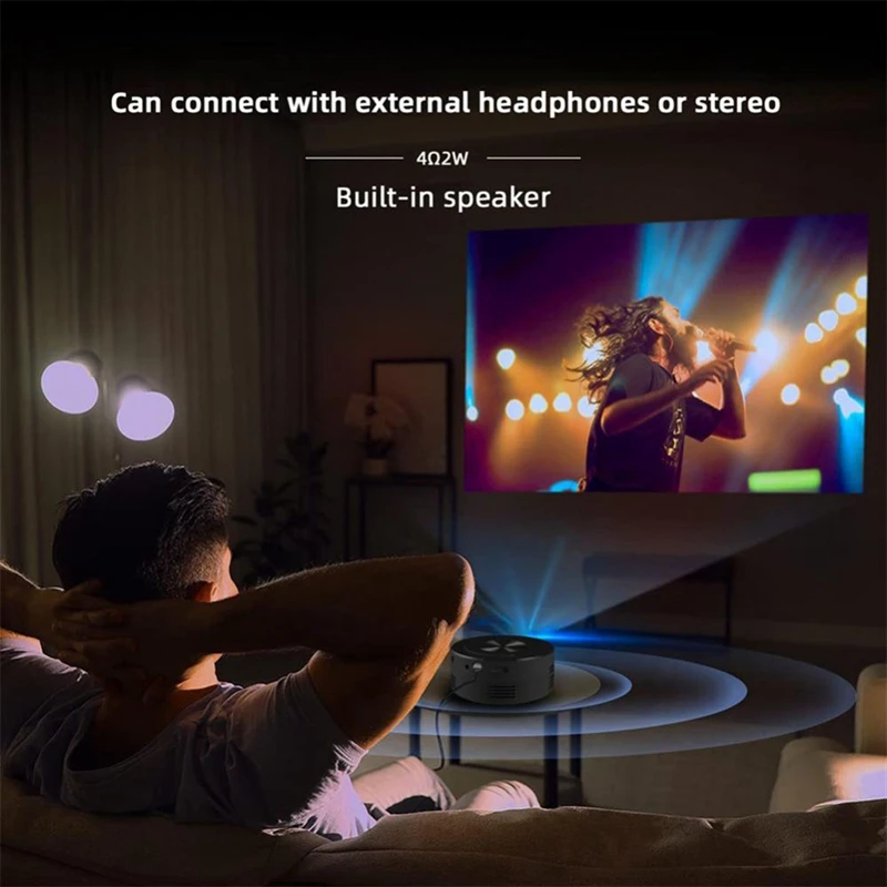 YT200 LED Video Projector Support 3D Home Theater Phone Screen Media Player Kids Home Wired Projector