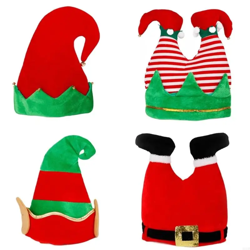 

69HB Hilarious Santa Elf Pants Hats Christmas Hat with RedPant Design Stand Outs at Winter Parties & Christmas Event Gift