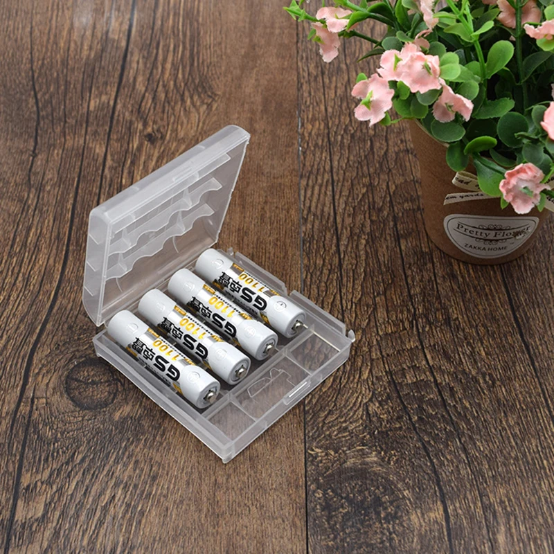 4Pcs 2/4 Slots Transparent Plastic Battery Storage Box Hard Container Holder Case For AAA/AA/18650 Battery Organizer