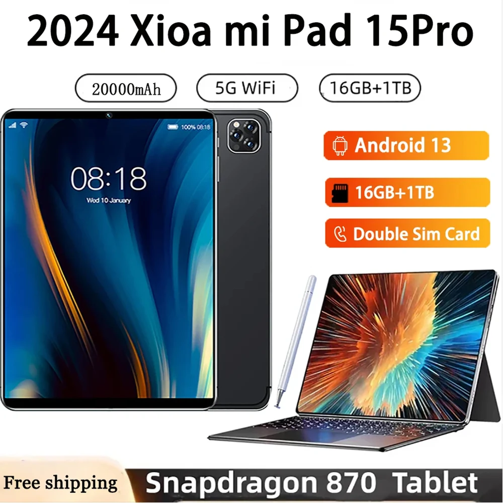 

2024 Original Tablet xioami 15Pro 16GB RAM 1TB ROM 10.1Inch tablet Android 13 Core Pad Tablet PC Phone Dual Wifi tablet android