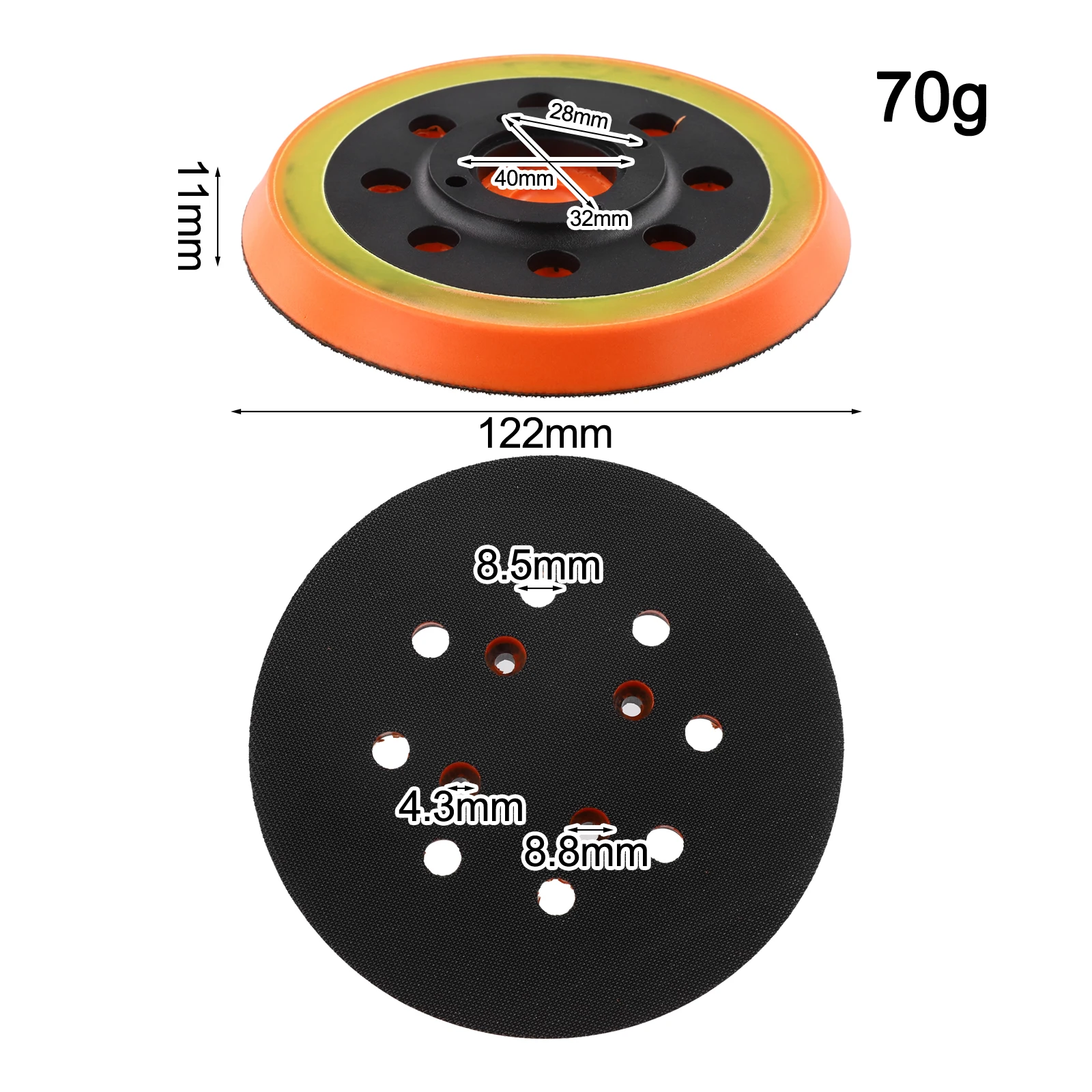 

Polishing Discs Sanding Pad 122*11mm Break Resistant Design Easy Installation Sanding Enhanced Dust Extraction