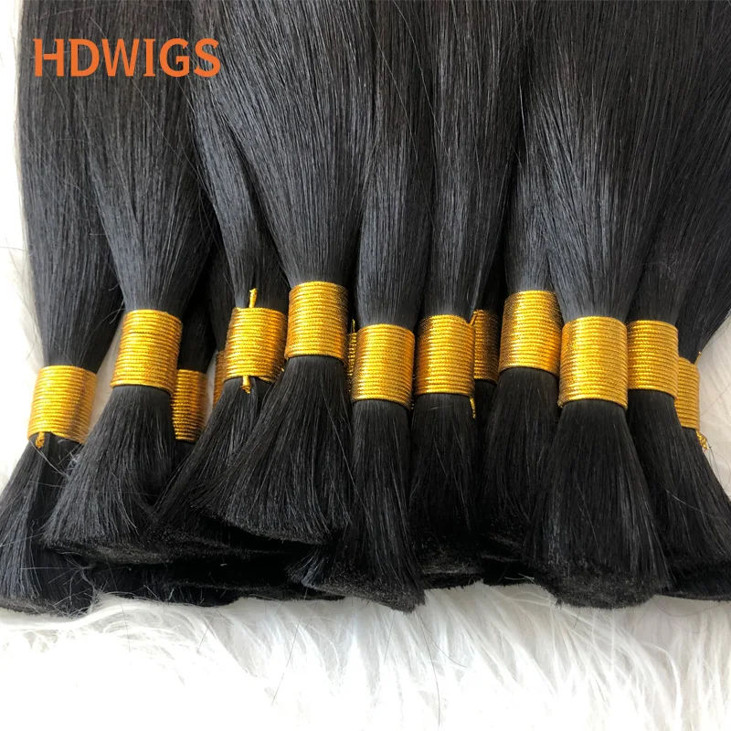 Cabelo humano em massa reto para trança, pacotes de cabelo remy, 100% extensões de cabelo humano, sem trama, 50g, 100g