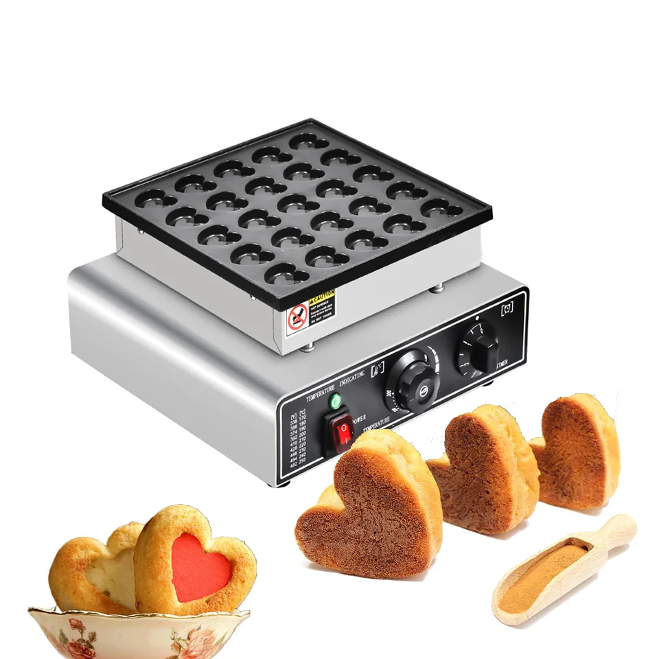 

Electric Heart-Shaped Mini Muffin Maker Machine - 900W 220V/110V Dorayaki Japanese Red Bean Pancake Making Machine For Snacks