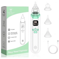 Electric Baby Nose Cleaner with 3 Silicone Tips Adjustable Suction Electric Children Nasal Aspirator Safety Convenient Low Noise
