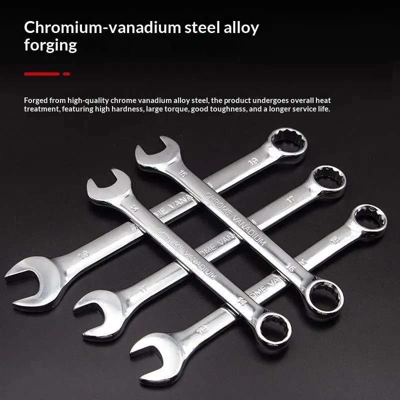 Mirror Polish Combination Wrench Set Portable Durable Spanner Tool for Outdoor Auto Motorcycle Emergency Repair