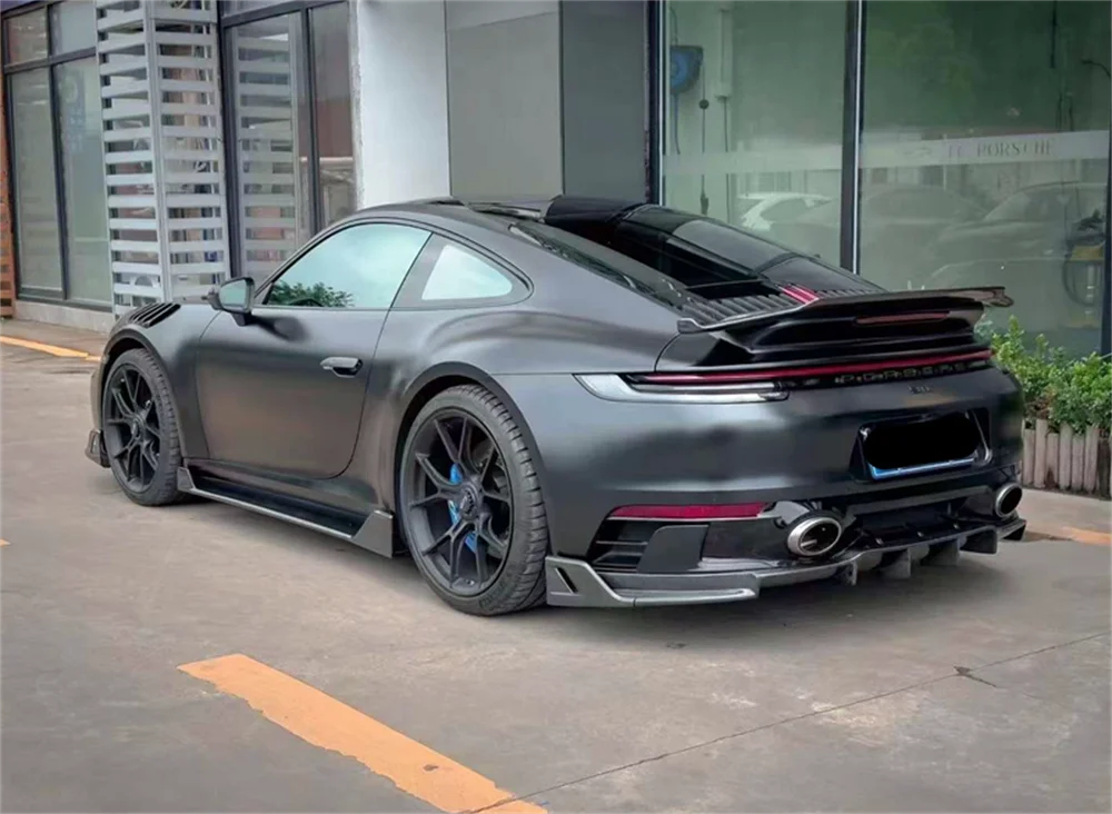 

Высококачественная передняя губа из углеродного волокна X-стиля, боковая юбка, задний диффузор, комплект кузова для Porsche 992 911, комплект кузова