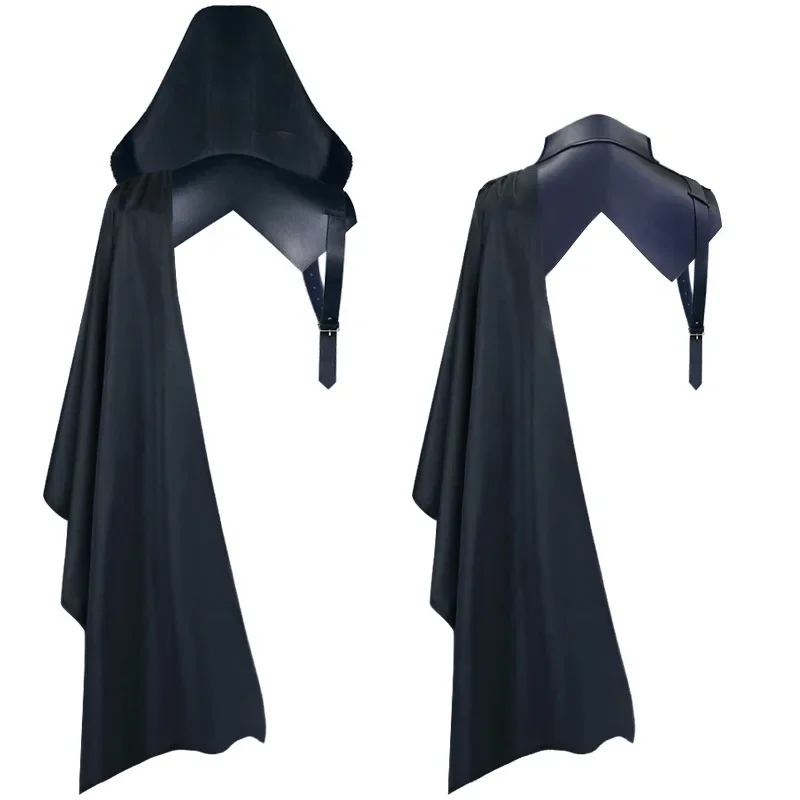 

New Men's Medieval Armor Shawl Cape Gothic SteamPunk Warrior Hooded Cloak Halloween Party Shawl Costume Pirate Cosplay