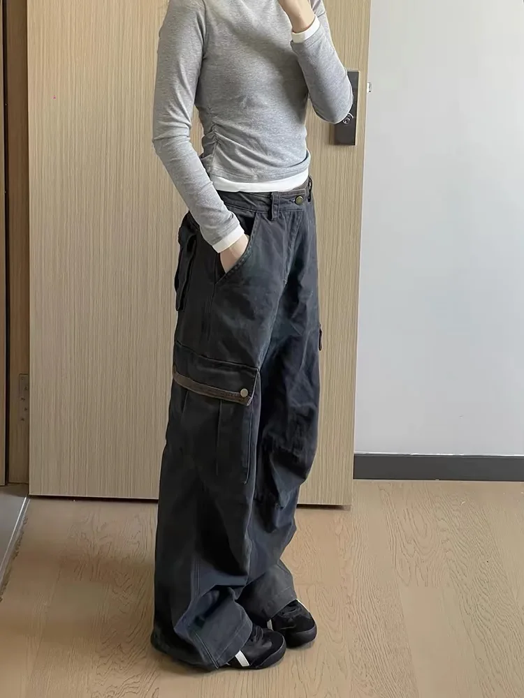 

American High Street Sle Loose Wide Leg Workwear Jeans Women's Spring 2025 High Waist Straight Long Pants Slimming Effect