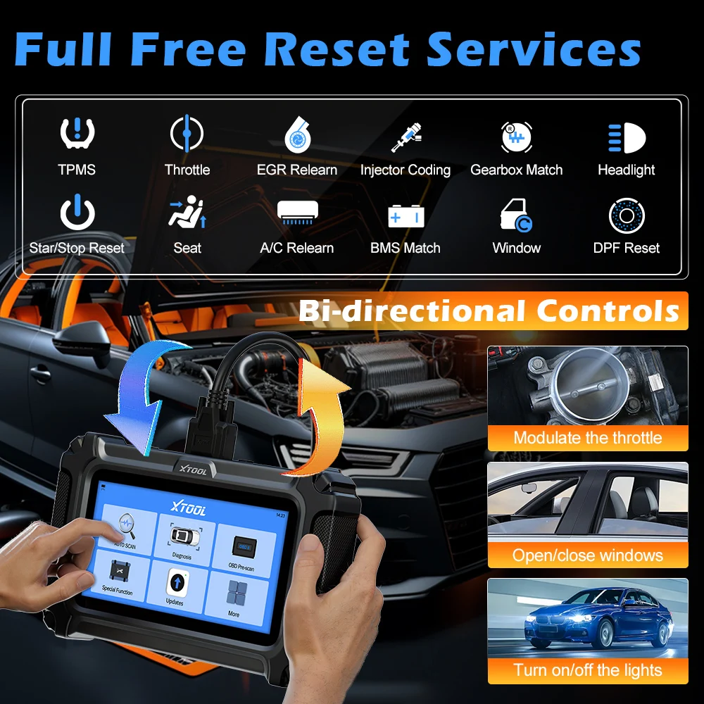 XTOOL IP500 OBD2 Diagnostic Tools For BMW For GM For Toyota For Jeep Bidirectional Scanner All Free Service Lifetime Free Update