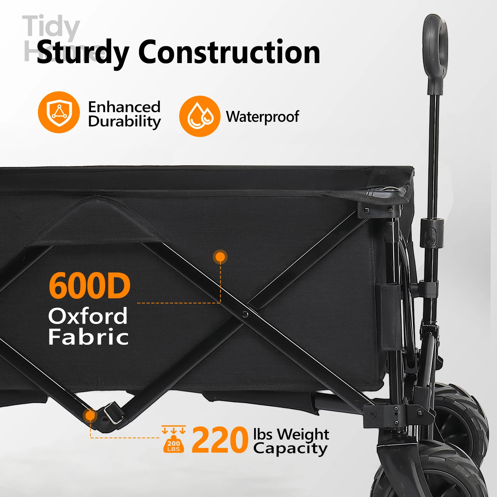 Outdoor Camping Cart Large Capacity Strong Load-bearing Capacity Portable Fast Folding Easy Storage Space Saving Home Camping