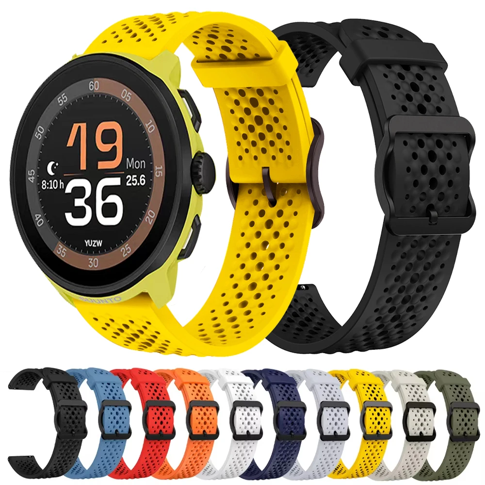 

Силиконовый ремешок 22 мм для SUUNTO RUN, браслет для SUUNTO 9 PEAK PRO DLC/5 PEAK/RACE S/OCEAN/VERTICAL, спортивный дышащий ремешок