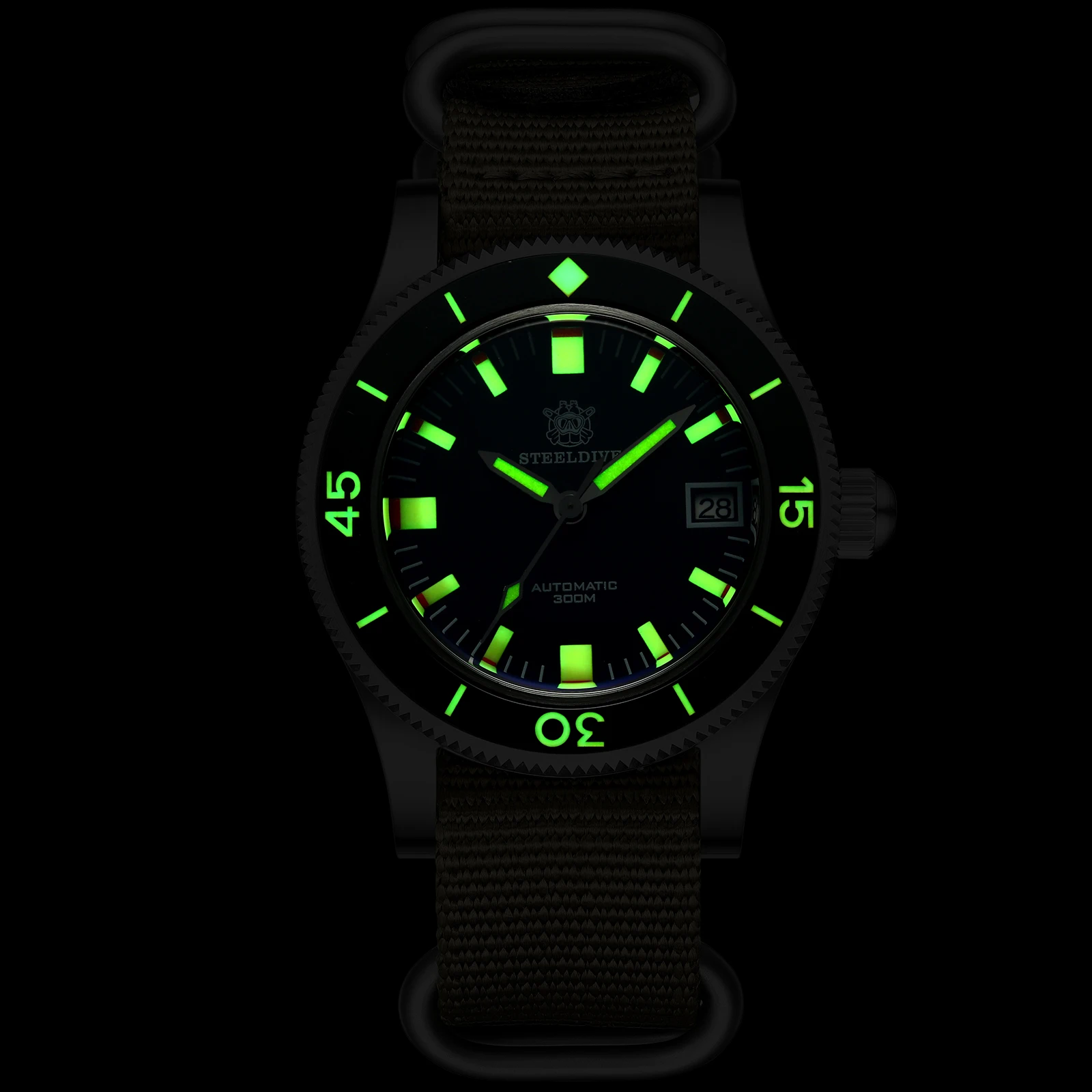 SD1952T STEELDIVE 41MM Stainless Steel 300M Waterproof Ceramic Bezel AR Sapphire Crystal Super Luminous Mechanica Menl Watch