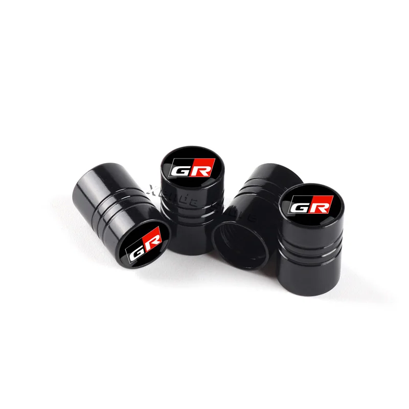 4Pcs Car Wheel Tire Valve Stem Caps Air For GR Sport Yaris 86 Corolla Camry Hilux Supra C-HR Highlander RAV4 Tyre Accessories