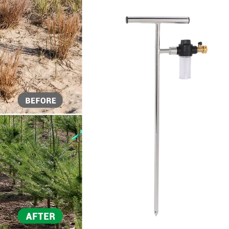 

Stainless Steel Deep Root Tree Watering Tool Root Feeder With Fertilizer Bottle Watering Wand Irrigation System Watering Stake