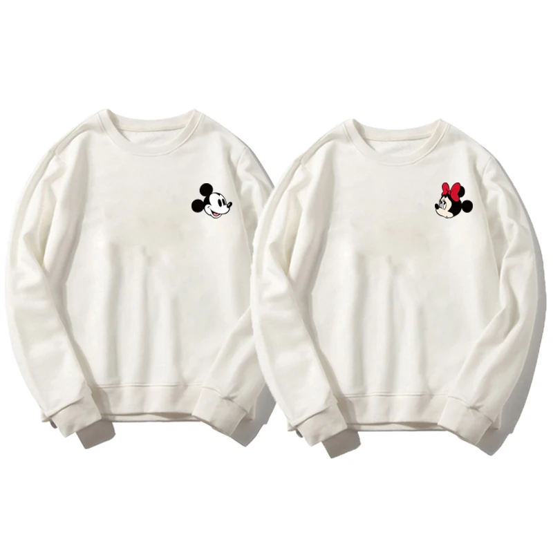 Cartoon Disney Mickey Minnie Couple Sweater Parent Child 2024 New Trendy Mickey Mouse Round Neck Sweater Fashion Dressing