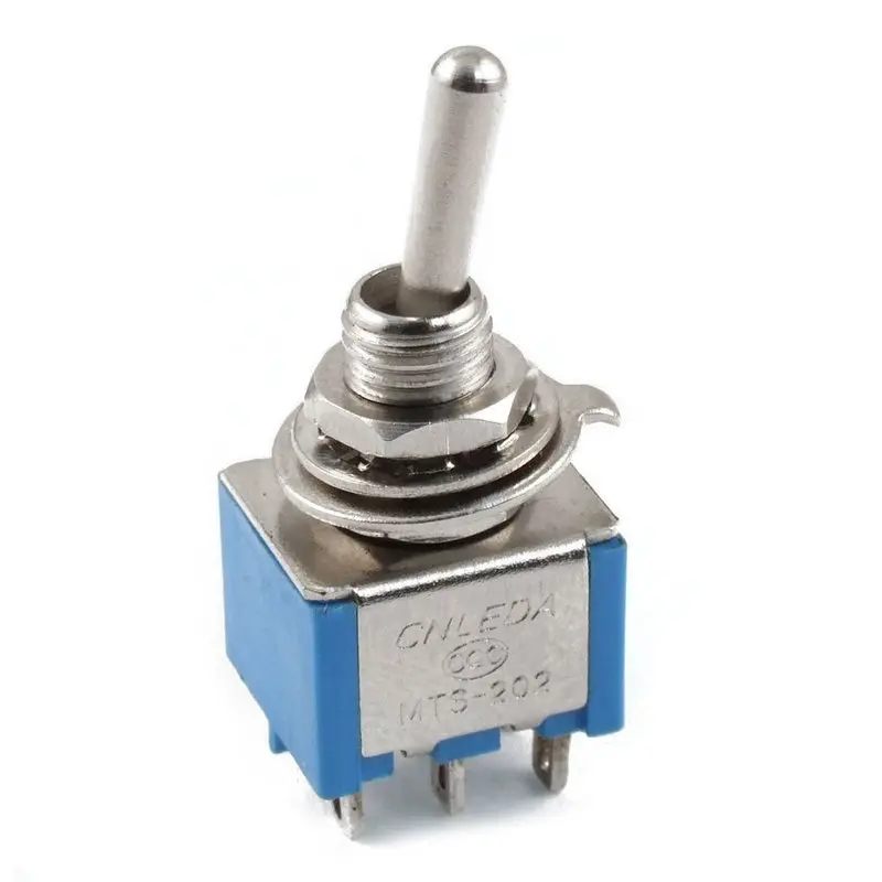 6X AC 3A/250V 6A/125V 6 Pin DPDT On/On 2 Position Mini Toggle Switch Blue