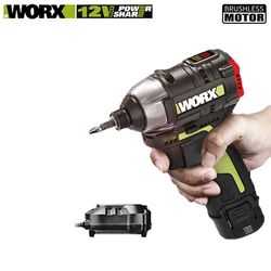 コードレスインパクトドライバー,ブラシレスモーター,140nm,Worx-WU132 rpm,工具,1バッテリー,充電器,ユニバーサル,12vプラットフォーム,3300