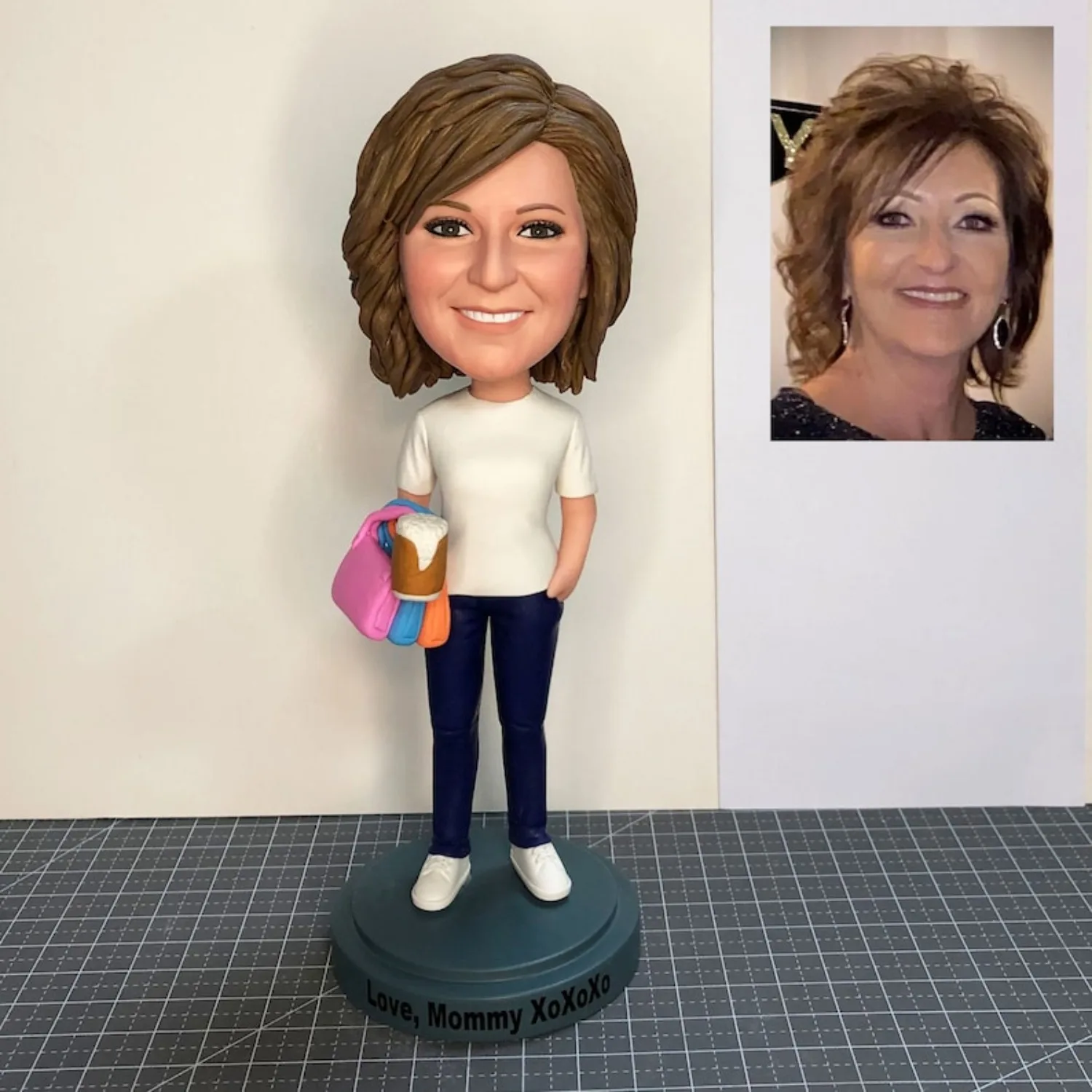 

Custom Female Bobblehead Mothers Birthday Gift Mothers Day Gift Idea Memorial Gift For Girlfriend Handmade Clay Figurine