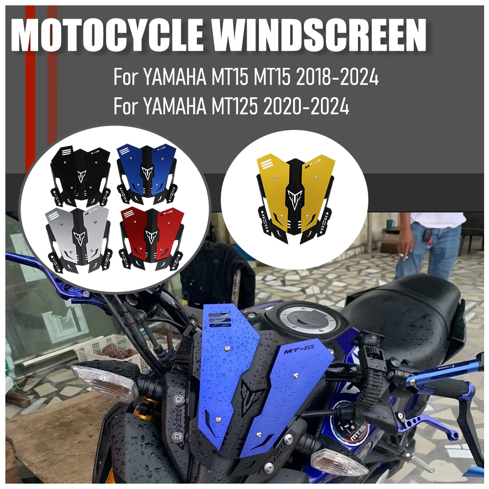 

MT 15 125 Motorcycle Accessories Sports WindScreen Windshield Deflector For YAMAHA MT15 MT-15 2018-2024 MT125 MT-125 2020-2024