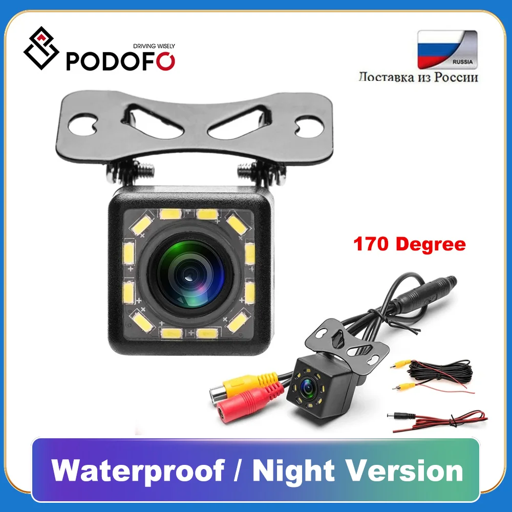 Podofo Auto CCD Car Backup Reverse Camera Rear Monitor Parking aid Universal Camera Front Rear View Camera Waterproof Camera