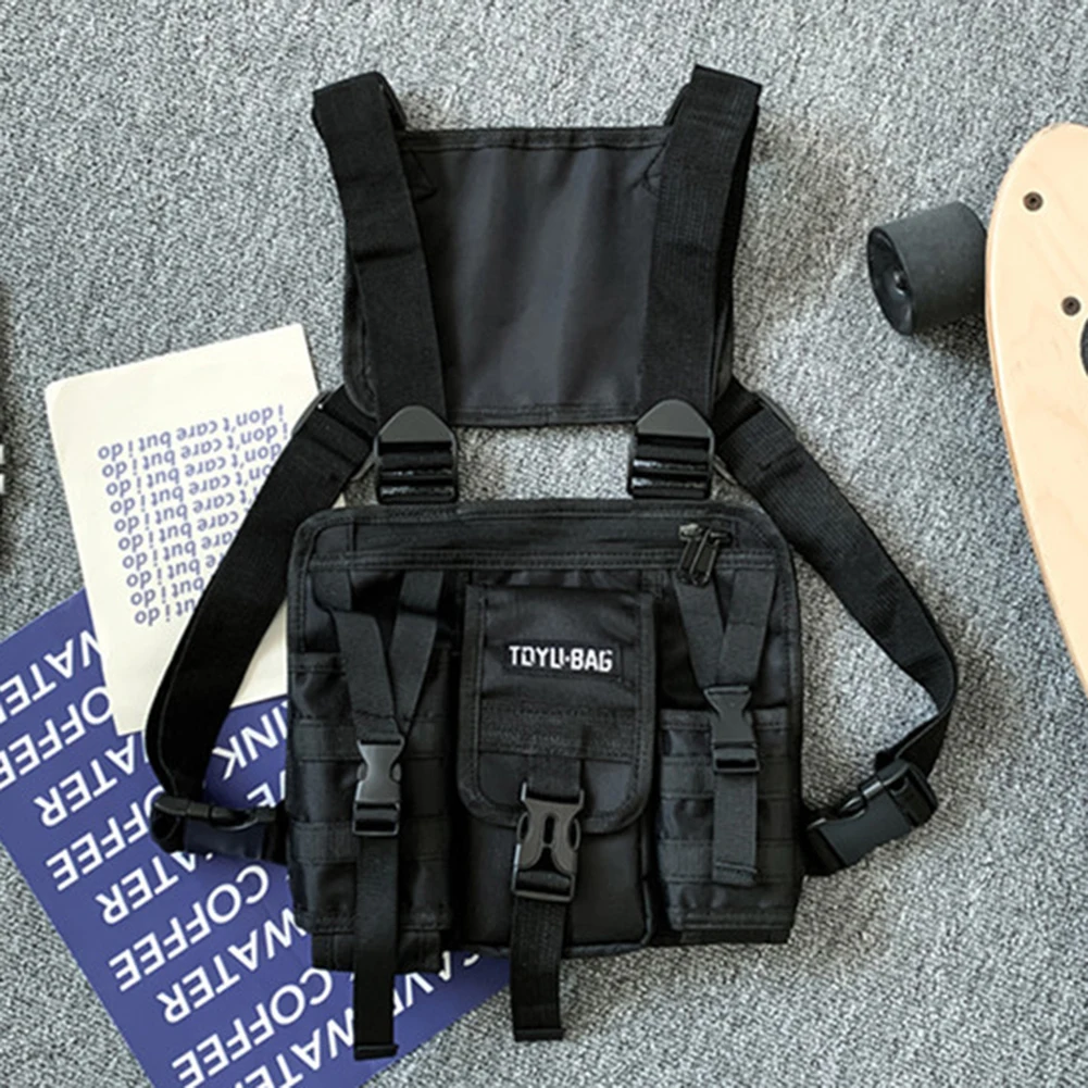 

Molle Shoulder Bag Oxford Cloth Molle Shoulder Vest Bags Adjustable Multiple Pockets Lightweight for Hiking Travel Cycling