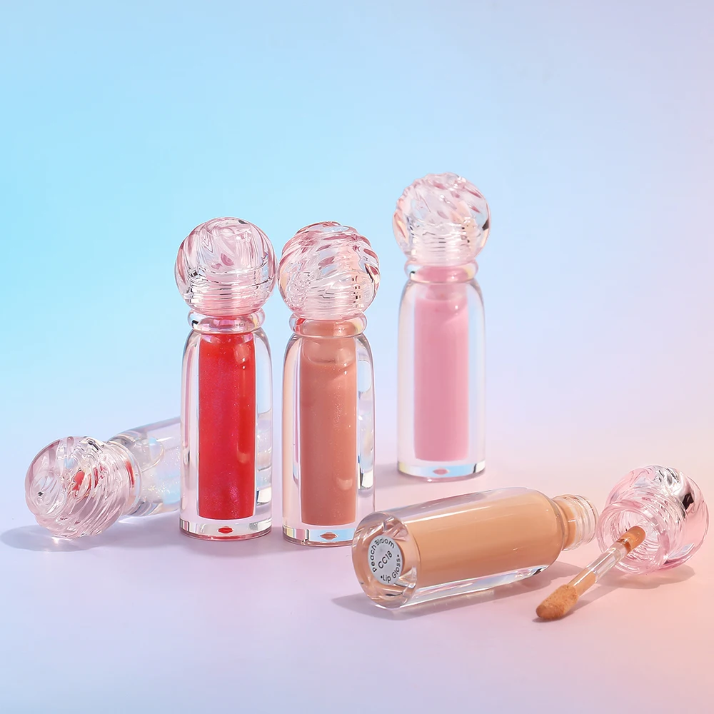 ลิปกลอส 58 สี ผลิตภายใต้แบรนด์ส่วนตัว สีชัด ติดทนนาน กันน้ำ ไม่เหนียวเหนอะหนะ รับทำโลโก้ เครื่องสำอางวีแกน หลอดทรงกลมใส