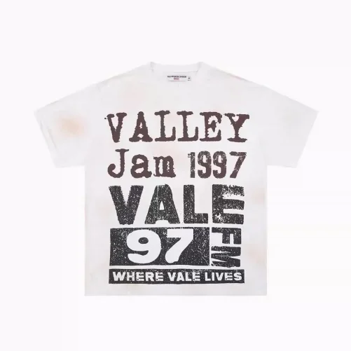 Vale FOREVER Streetwear Vintage Figure Print SummerHigh-StreetLoose Casual Washed Distressed Short-SleeveT-Shirt for Men& Women