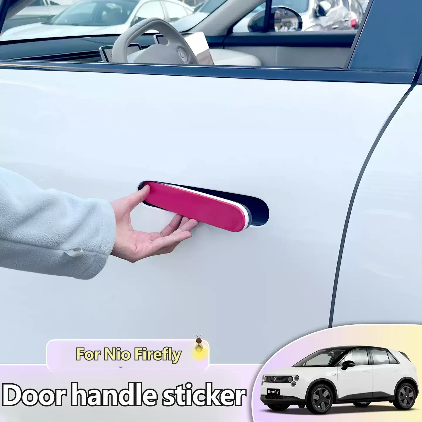 For Nio Firefly ABS Fender Camera Cover & Door Handle Protection Sticker Shell Trim Left and Right Sticker Decoration