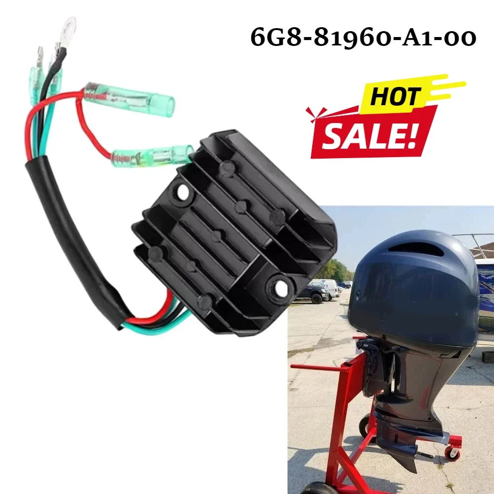 

For Yamaha Outboard 2 Cyl 2.205 Bore 4 Stroke 15 1998-2005 Motorcycle Voltage Rectifier Regulator 6G8-81960-A1 6G8-81960-A1-00