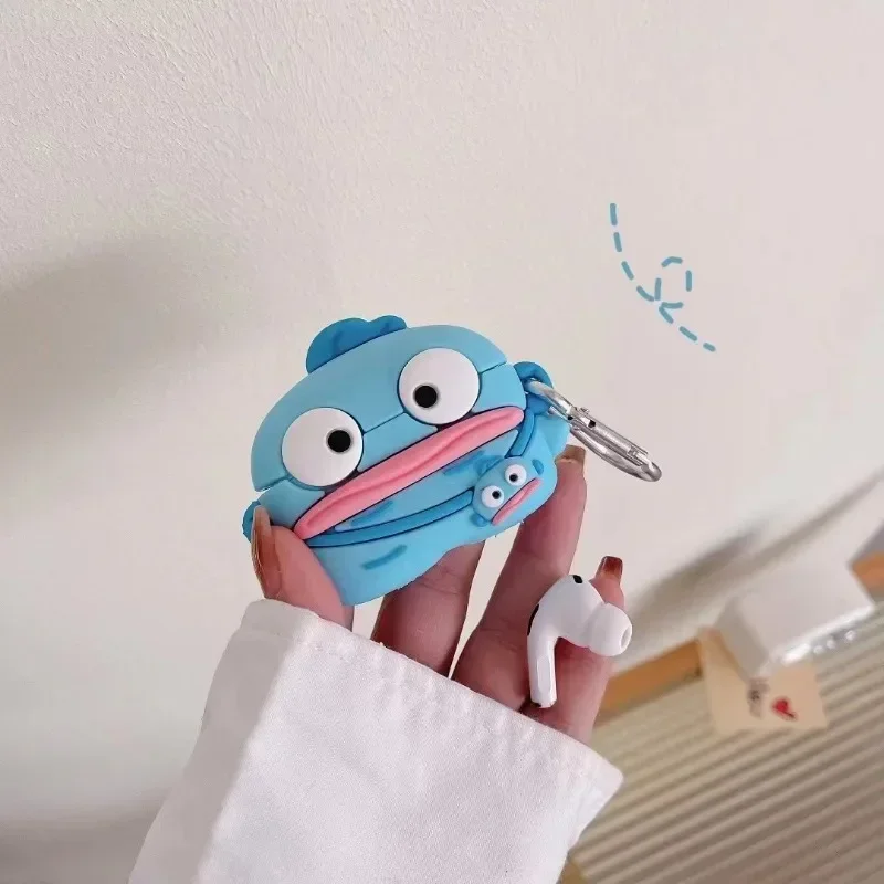 سانريو Hangyodon أنيمي حقيبة سماعة الاذن ل Airpods 4/1/2/3 برو سيليكون اللاسلكية سماعة غطاء واقية شحن غطاء صندوق