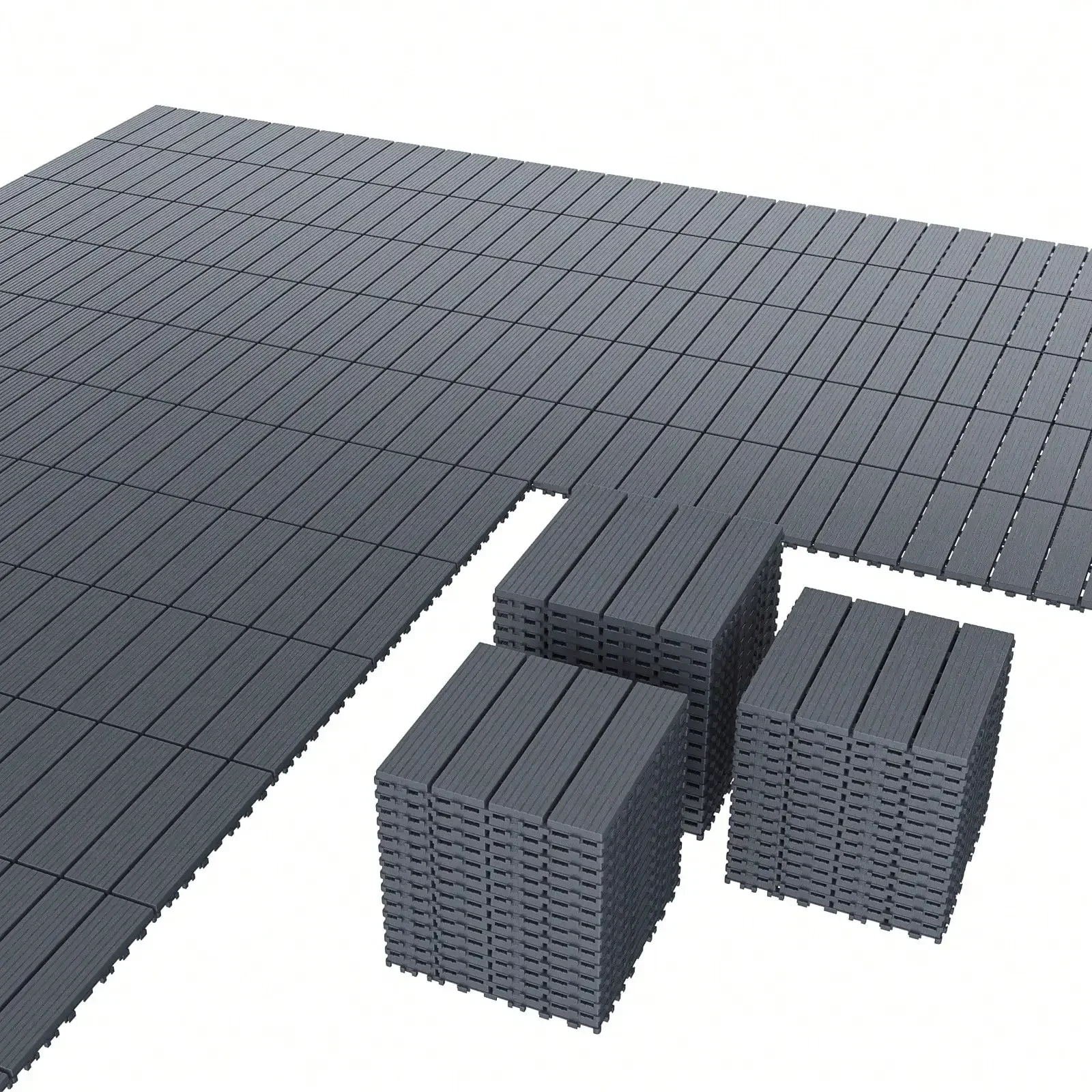 Plastic Interlocking Deck Tiles,44 Pcs 12