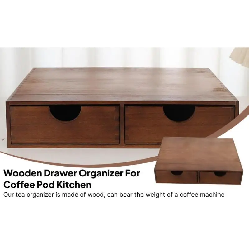 Coffee Pod Storage Box Wooden Coffee Pod Storage Drawer for Counter Office