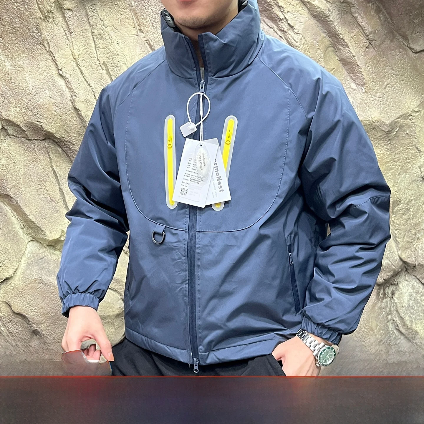 

Men's Outdoor Windproof Waterproof down Jaet Hooded Filling Glue Pring Autumn Winter Color Casual Faion