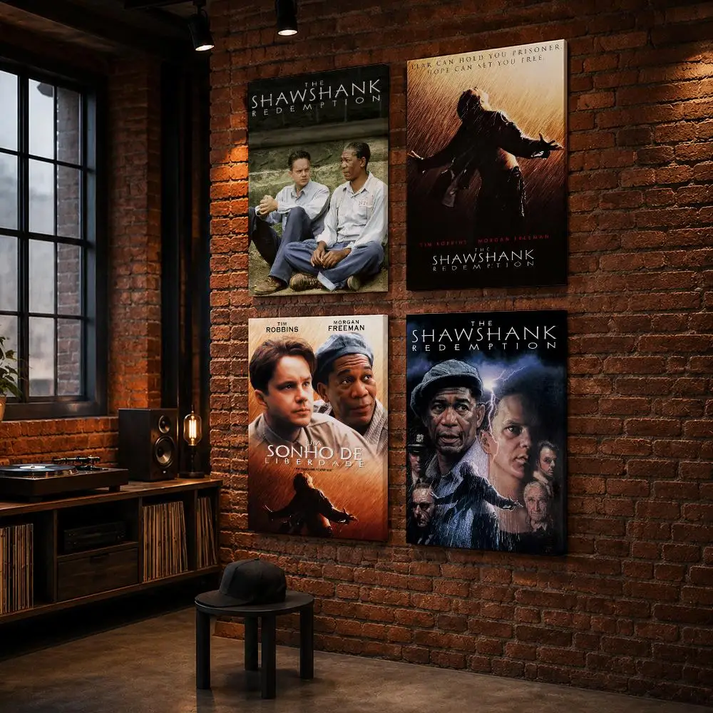 The S-Shawshank Redemption Framed Wall Painting Wood Canvas Poster For Living Room Bedroom Hallway Office Home Decor Gift
