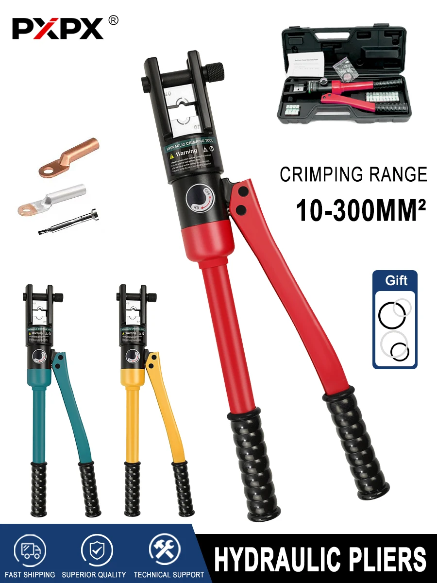 PXPX Hydraulic Crimping Tool YQK-300 Crimping Range 10-300mm² Copper and Aluminum Terminal Compression Tool Wire Rope Crimper