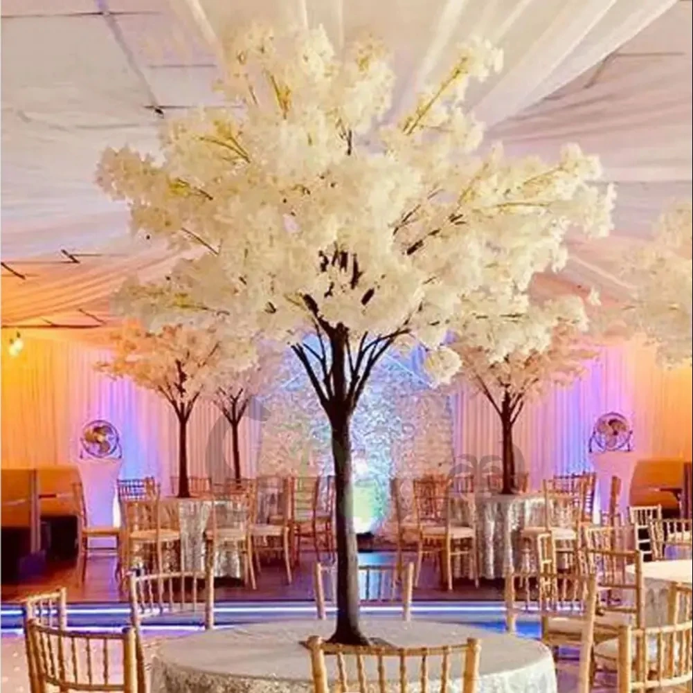 Artificial Cherry Blossom Tree Fake Wishing Tree Wedding Table Decor Garden Hotel Shopping Mall Home Decor 1M