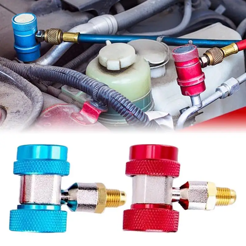 

R134A H/L автомобильный разъем для быстрого соединения переменного тока, латунные адаптеры, регулируемый разъем для кондиционера, хладагента, высокого/низкого давления